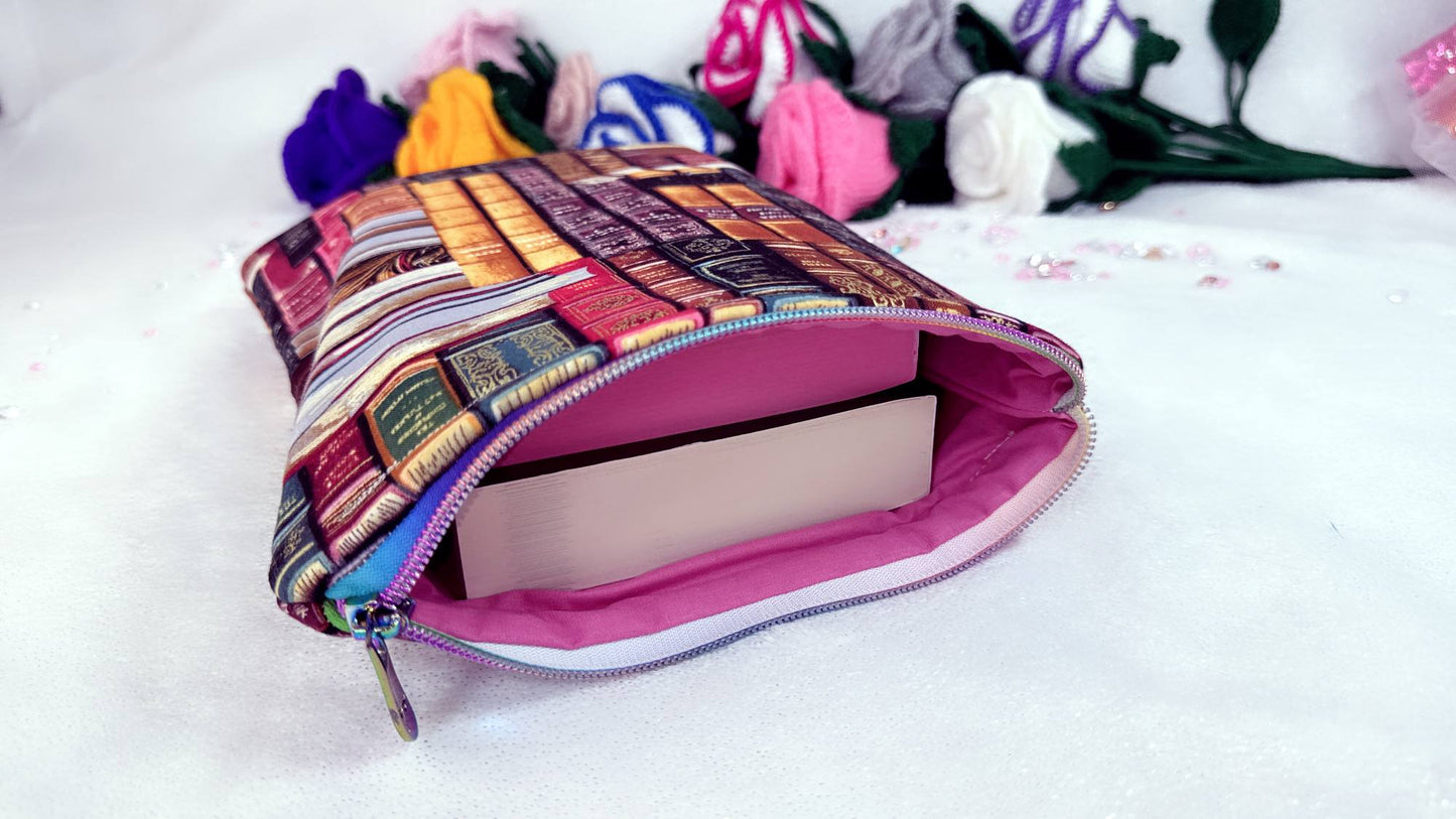 Antique Books Treasures Metallic Library, Handmade Book Cover - Elegant Protection for Your Reads