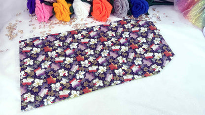 Floral fabric with colorful flowers on a white background Handmade book cover by Roxana Roveno