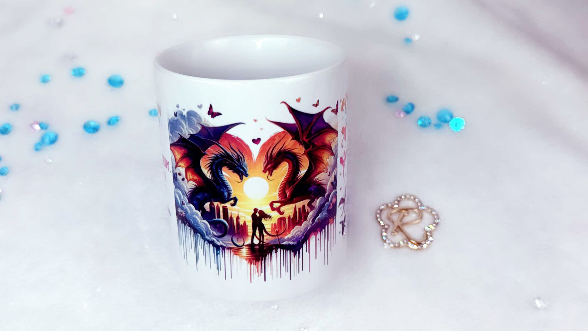 Personalised git by Roxana Roveno designed with dragons and lovers inspired by Fourth Wing book perfect book for a Book Lover perfect gift for Valentine' Day