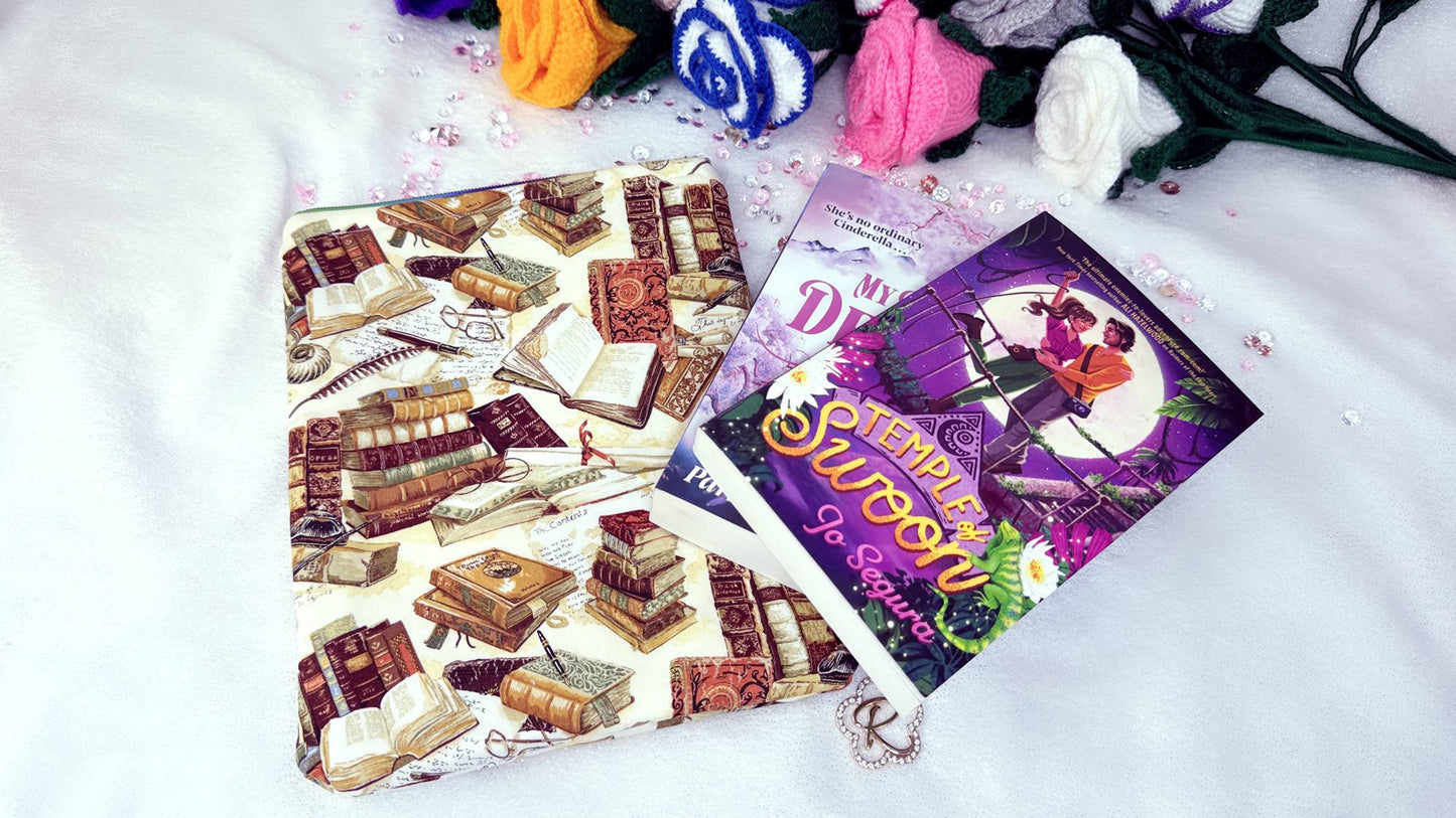 perfect protection for paperback books, book sleeve crafted by roxana roveno
Whether it’s a hardback edition, a slightly larger paperback, or a collector’s piece, this cover provides the perfect balance of protection and elegance.

Crafted from high-quality cotton fabrics with vibrant, coordinated designs, each cover features a durable yet flexible padded lining, keeping your book safe from bent corners, scratches or accidental spills while on the go.