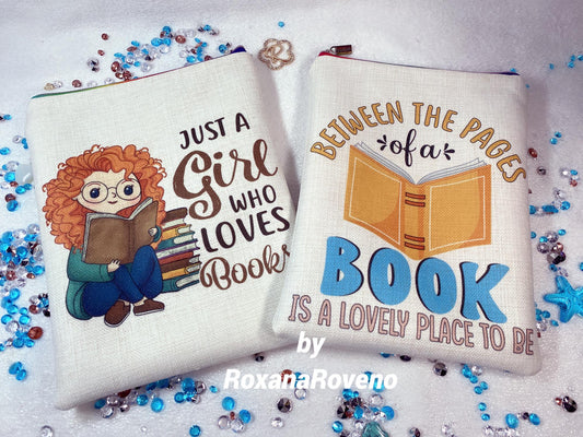 red hair girl book lover handmade book sleeves protector travel book sleeve