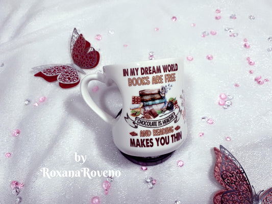 personalised coffee mug designed by roxana oveno special gift for coffee lover and a book lover heart handle mug