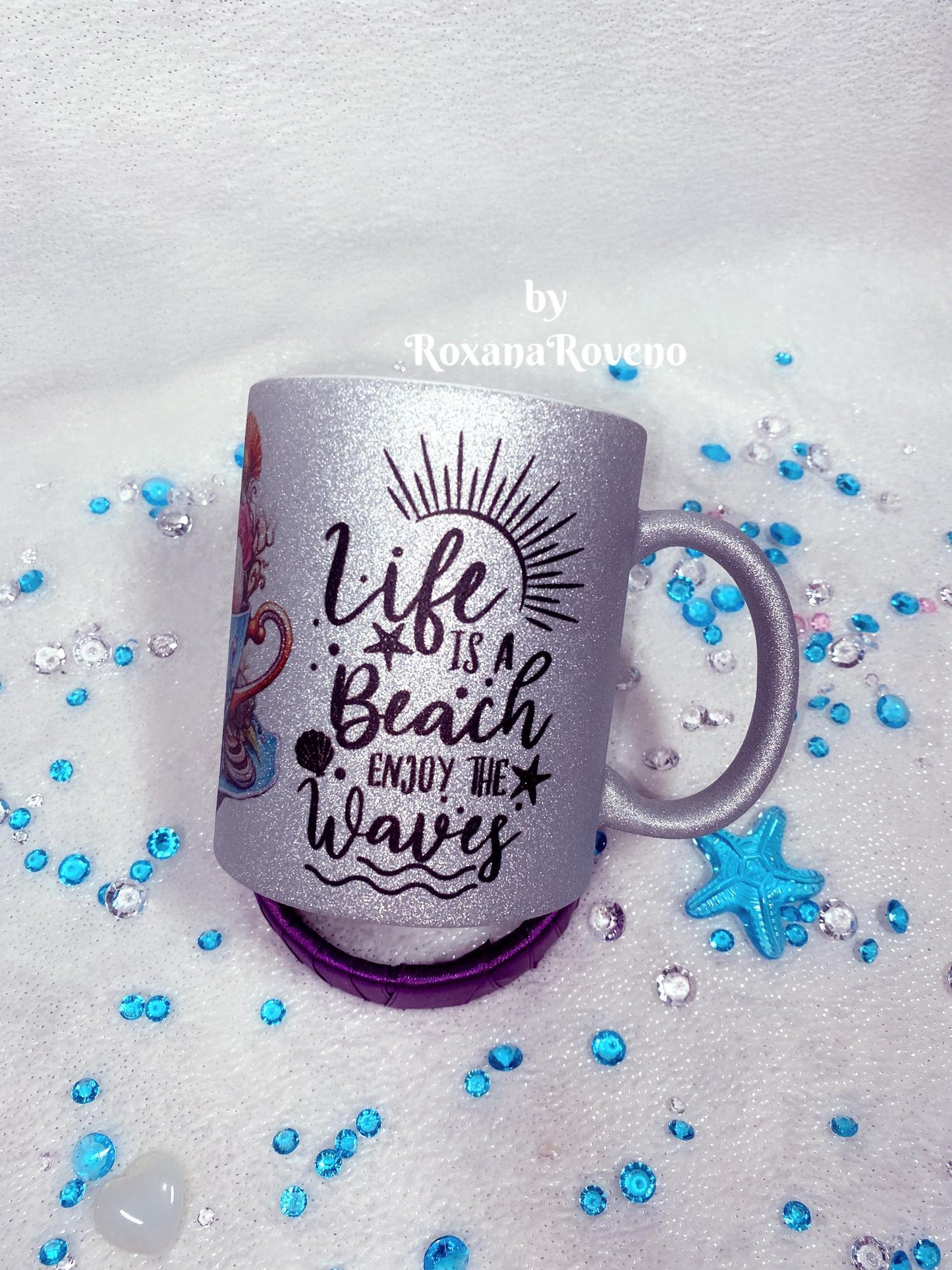 Personalised sparkle mug sea mug pefrect for sumer gifts by roxana roveno coffee mug tea mug special gift left side quotes mug
