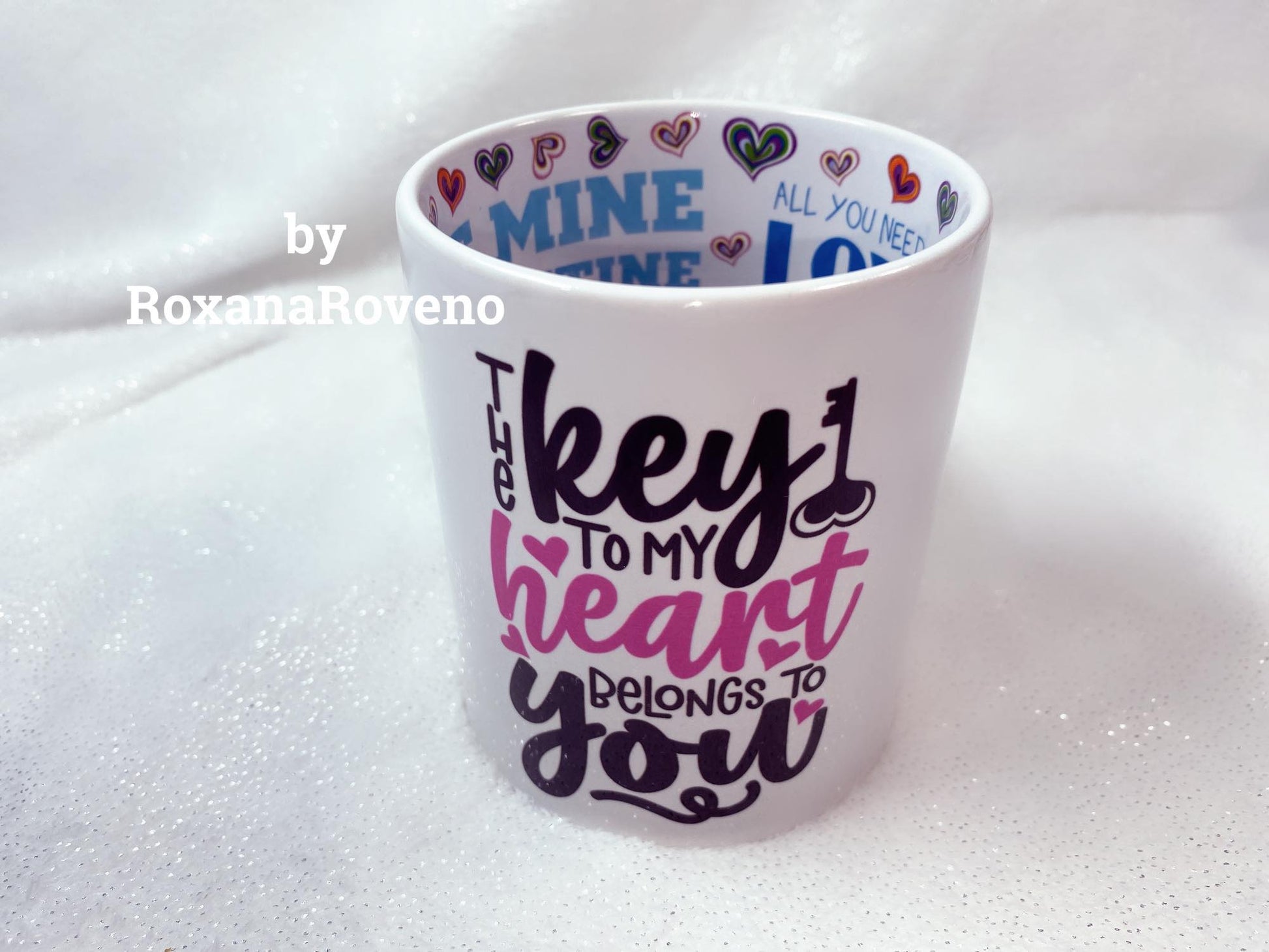 personalised gift by Roxana Roveno perfect mug for Valentines day Perfect love quote
