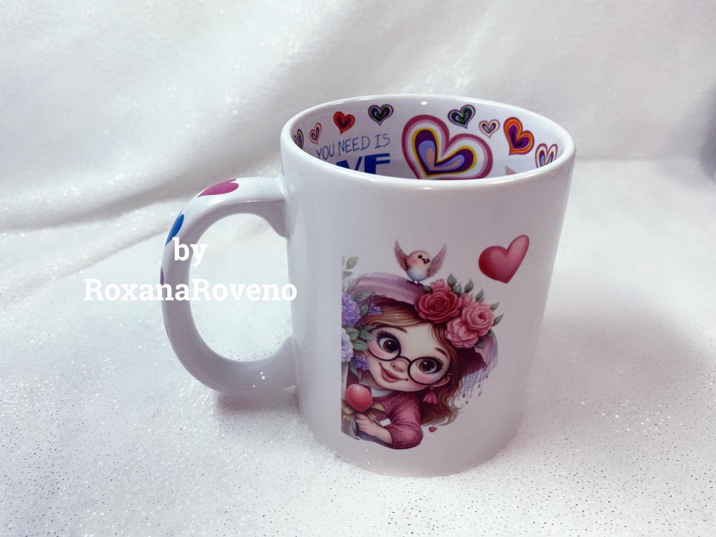 personalised gift by Roxana Roveno perfect mug for Valentines day Perfect love quote her face
