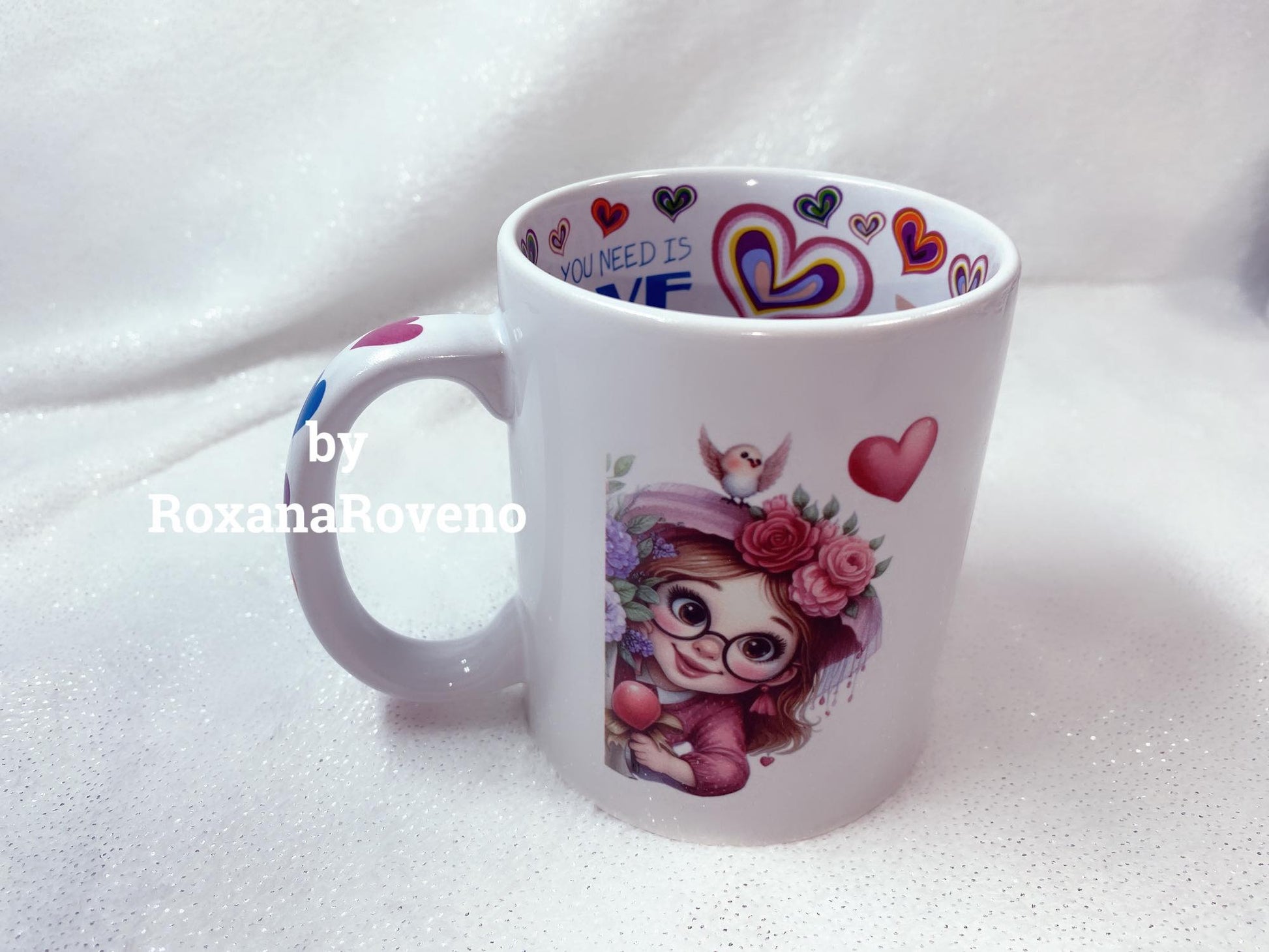 personalised gift by Roxana Roveno perfect mug for Valentines day Perfect love quote her face
