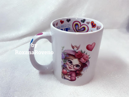 personalised gift by Roxana Roveno perfect mug for Valentines day Perfect love quote her face