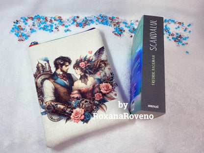 handmade book sleeve special created by roxana roveno personalised gift for book lover quote back of the book sleeve with lovers special gift for Valentine's Day