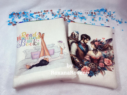 handmade book sleeve special created by roxana roveno personalised gift for book lover quote 'read banned books' face and back