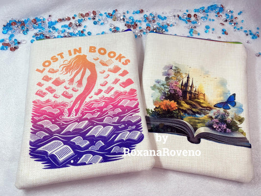 fall in book book lover book cover book protection travel cover book handmade personalised gift book sleeves 