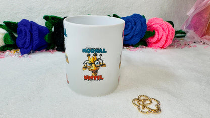 Personalised mug designed by roxana roveno with a funny giraffe and a funny quote perfect gift for him and her coffee lover and hot drink lover 