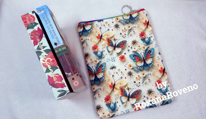 White Flower Butterfly, Waterproof Book Sleeve