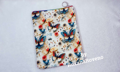 White Flower Butterfly, Waterproof Book Sleeve