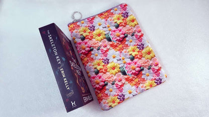 Yellow Pink White Clay Flowers, Waterproof Book Sleeve