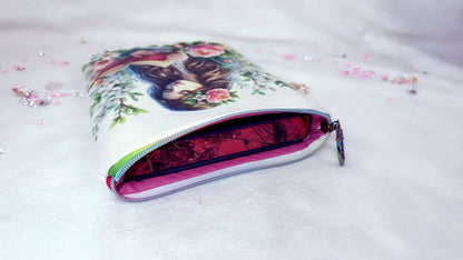 ersonalised book sleeve by Roxana Roveno special designed with spring flowers and  a girl Reading and a stack of Books with Flowers perfect gift for Woman's Day and Mother's Day perfect fit for book