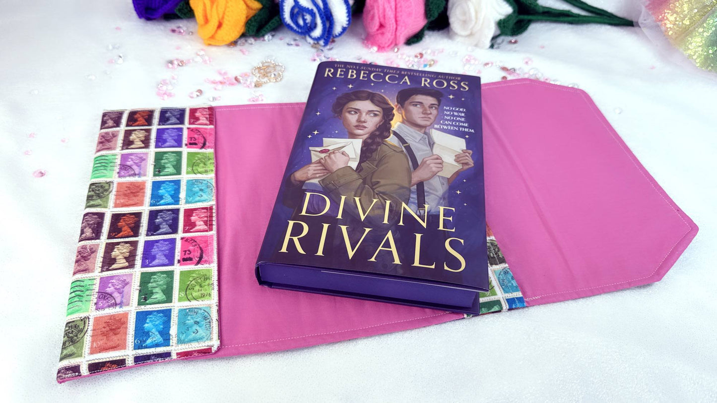 premium handmade book covers, designed for book lovers who care about their books as much as they care about reading them. special designed by Roxana Roveno, with postage stamp print book cover, good for hardback books 