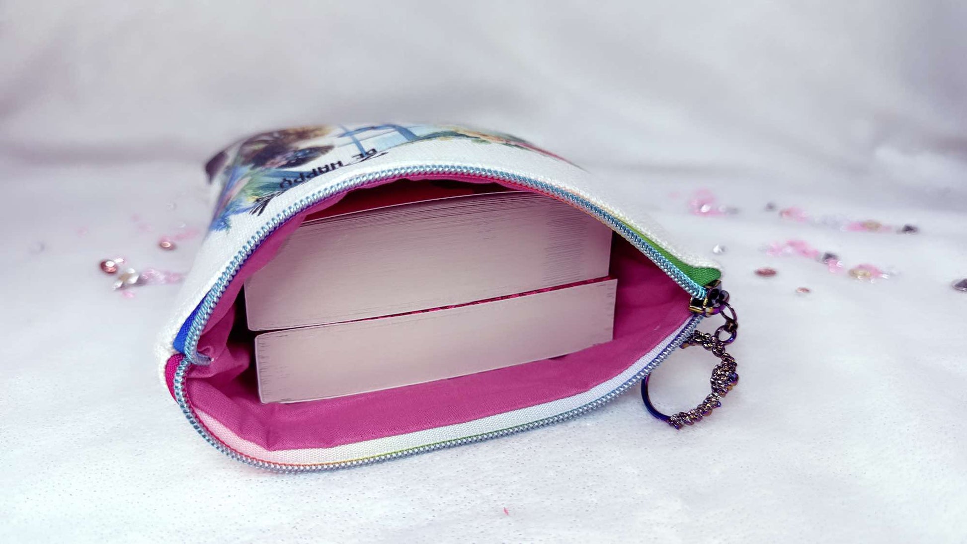 Personalised book sleeve by Roxana Roveno Special designed With Flowers and books special gift for a book lover perfect for Mother's day and Woman's day perfect size for two paper back books