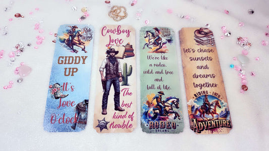 Personalised paper bookmarks by Roxana Roveno with Cowboy perfect gift for a western lover book lover 