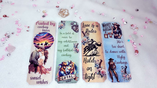 Personalised Bookmarks By roxana Roveno with laminated paper bookmarks perfect for a book lover western lover cowboy coegirl Love is a Rodeo