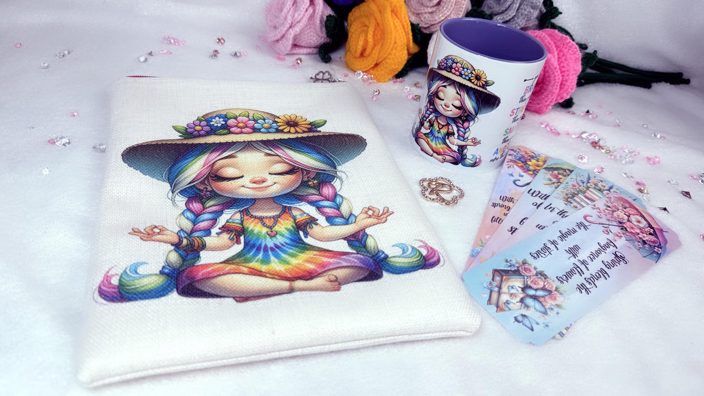 personalised gift set by RoxanaRoveno which include a book sleeve, matching mug and spring laminated book set