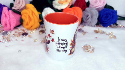 Celebrate the cosy season with our Autumn mug. Perfect for tea, coffee or hot chocolate, this autumn-themed mug makes a thoughtful gift or a treat for yourself. "in every falling leaf, a thought takes wing"