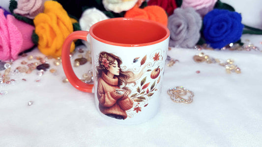 The ideal autumn gift: a cosy mug that makes every drink a seasonal treat - personalised gifts by Roxana Roveno, perdect gift for autumn book lover - irl dreaming