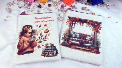 The scent of autumn - poetry without words, Book Sleeve – Book Protector for Travel Reads Where every leaf tells a story. designed by RoanaRoveno