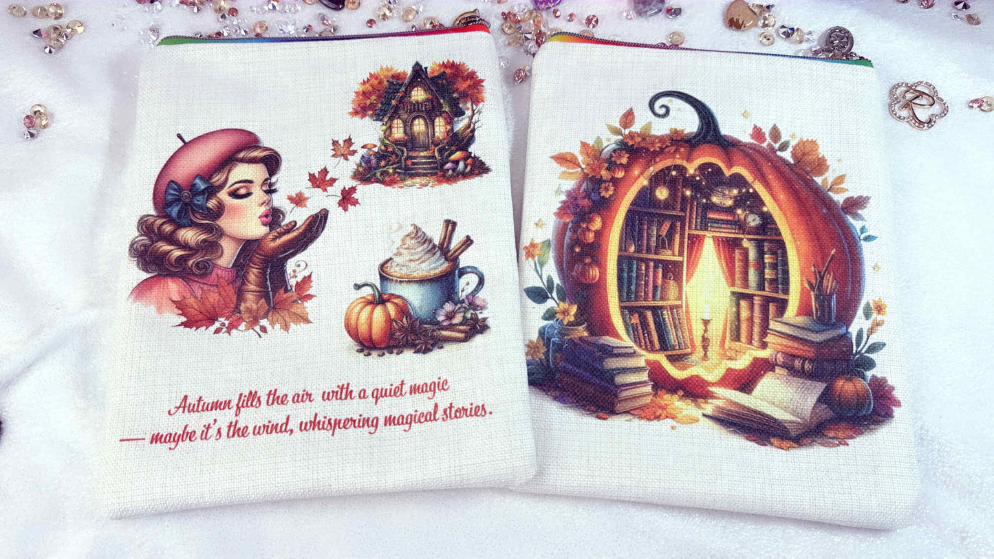 Autumn fills the air with a quiet magic Book Sleeve – Book Protector for Travel Reads Where every leaf tells a story. designed by roxana roveno