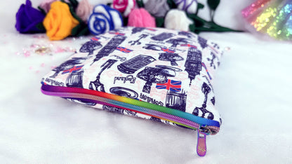 premium handmade book sleeves, designed for book lovers who care about their books as much as they care about reading them.  our book covers are perfect for protecting your books on the go—no more bent corners or damaged covers in your handbag or backpack. crafted by Roxana Roveno perfect gift for paper back readers with rainbow zip