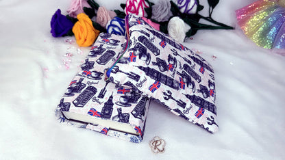 premium handmade book sleeves and cover set, designed for book lovers who care about their books as much as they care about reading them.  our book covers are perfect for protecting your books on the go—no more bent corners or damaged covers in your handbag or backpack. crafted by Roxana Roveno perfect gift for paper back readers