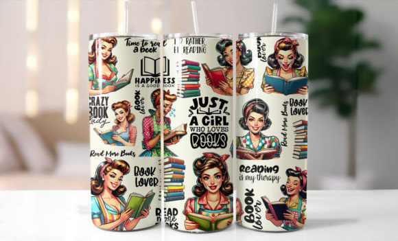 Housewife Book Tumbler personalised gift by Roxana Roveno perfect gift for a book lover coffee lover housewife