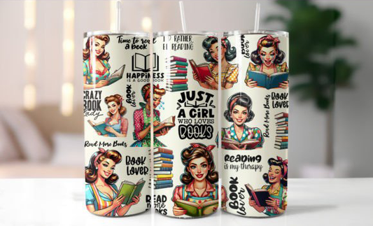 Housewife Book Tumbler personalised gift by Roxana Roveno perfect gift for a book lover coffee lover housewife