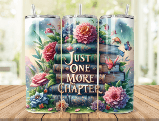 Just One More Chapter Book Tumbler Personalised Gifts by Roxana Roveno Special Gift for a Book Lover