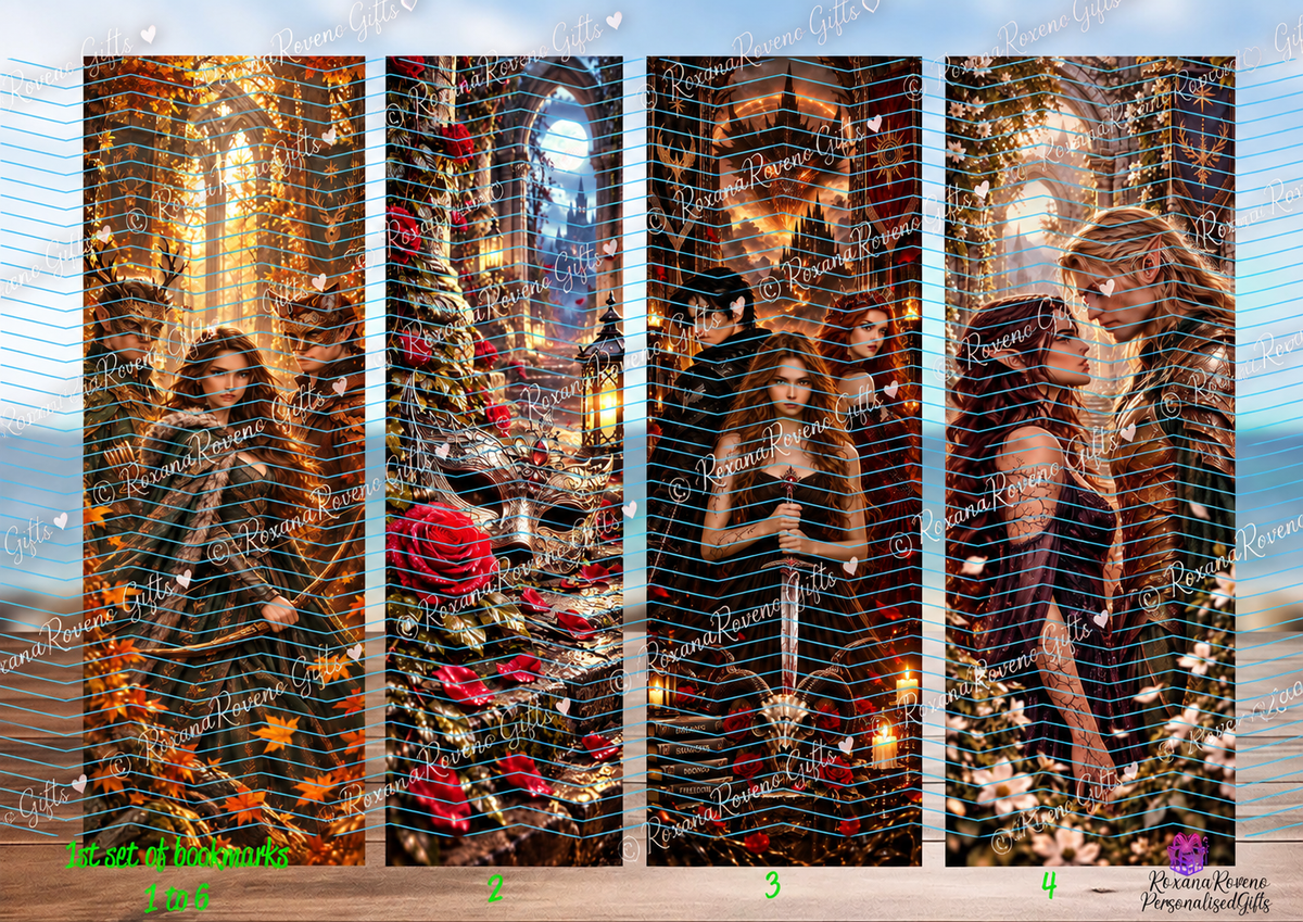 Fantasy romance laminated bookmarks inspired by magical courts – RoxanaRoveno Gifts