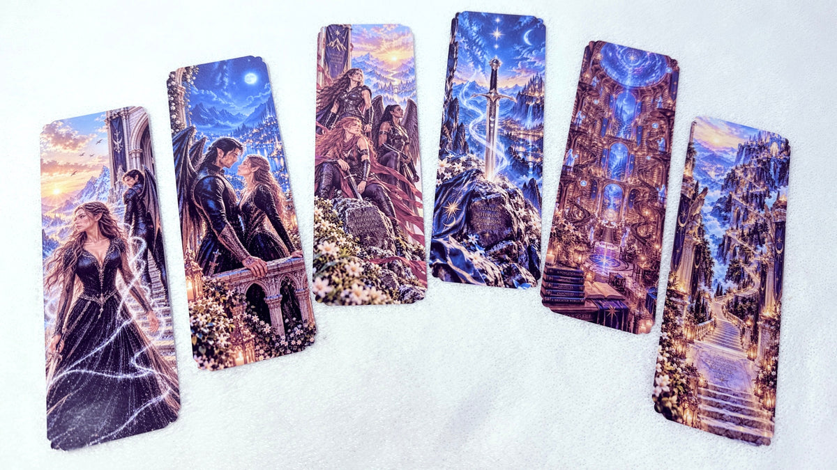Fantasy romance bookmark collection with magical court designs