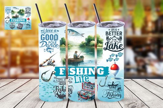 Personalised Tumbler by Roxana Roveno with a fisher for fishing life perfect gift for him 